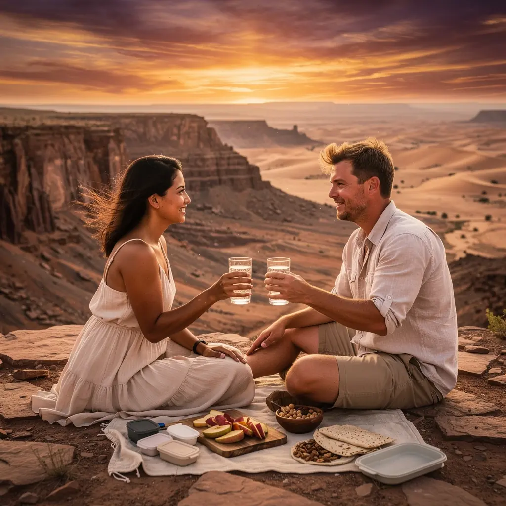 Соленое озеро, сверкающее на фоне пустынного пейзажа.