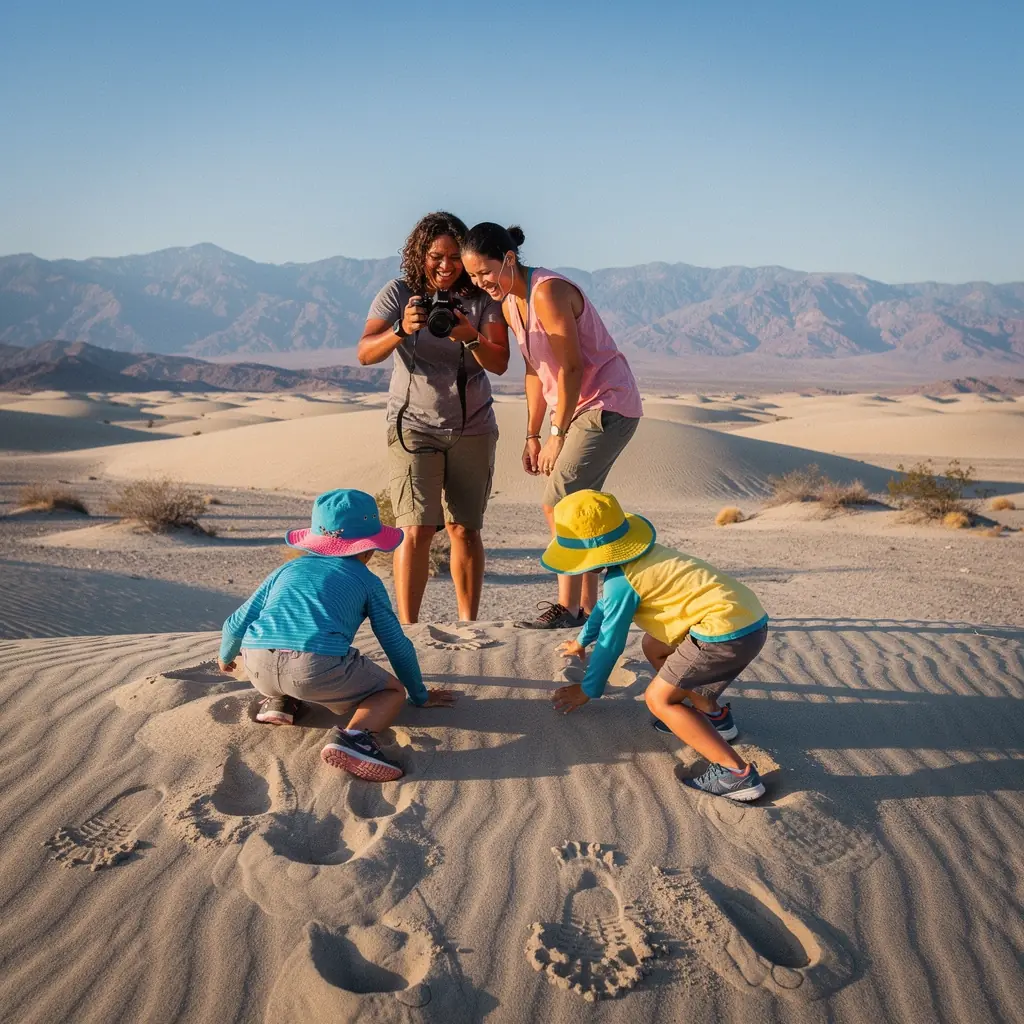Величественные песчаные дюны, создающие волшебные формы на закате.