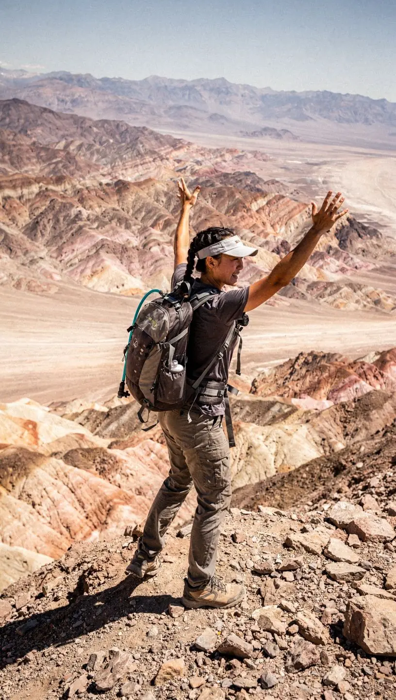 Безмолвные солончаковые равнины Долины Смерти под ярким солнцем.